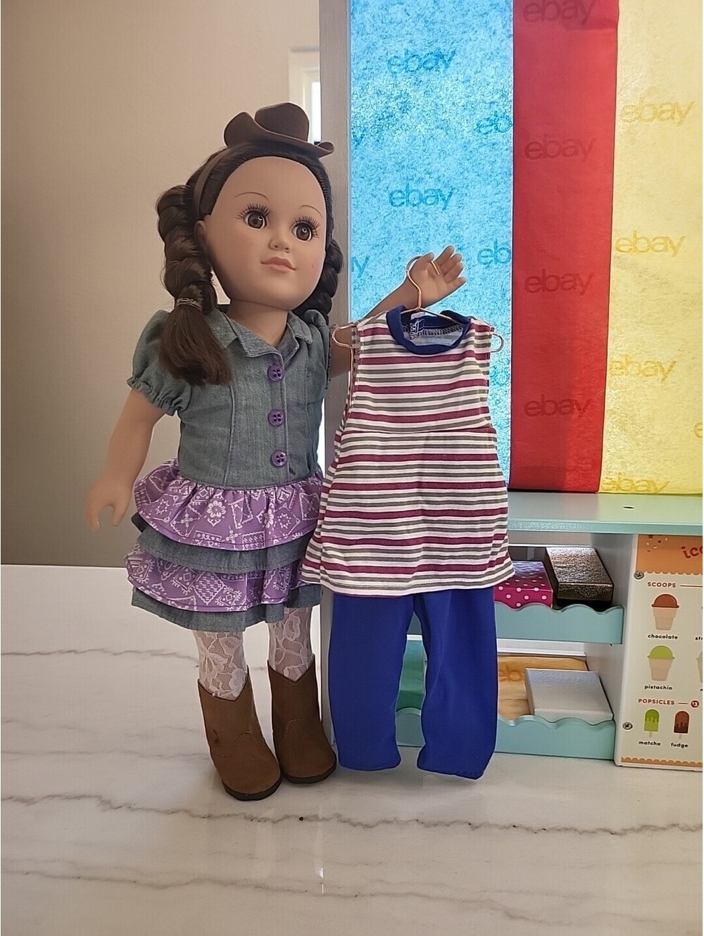 18” Doll Clothing 2 Pc Set Fits/w OG Battat American Girl EUC Clean A6